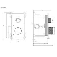 Смеситель с термостатом встраиваемый на 1 потребителя комплект с монтажной частью AQM8810BN