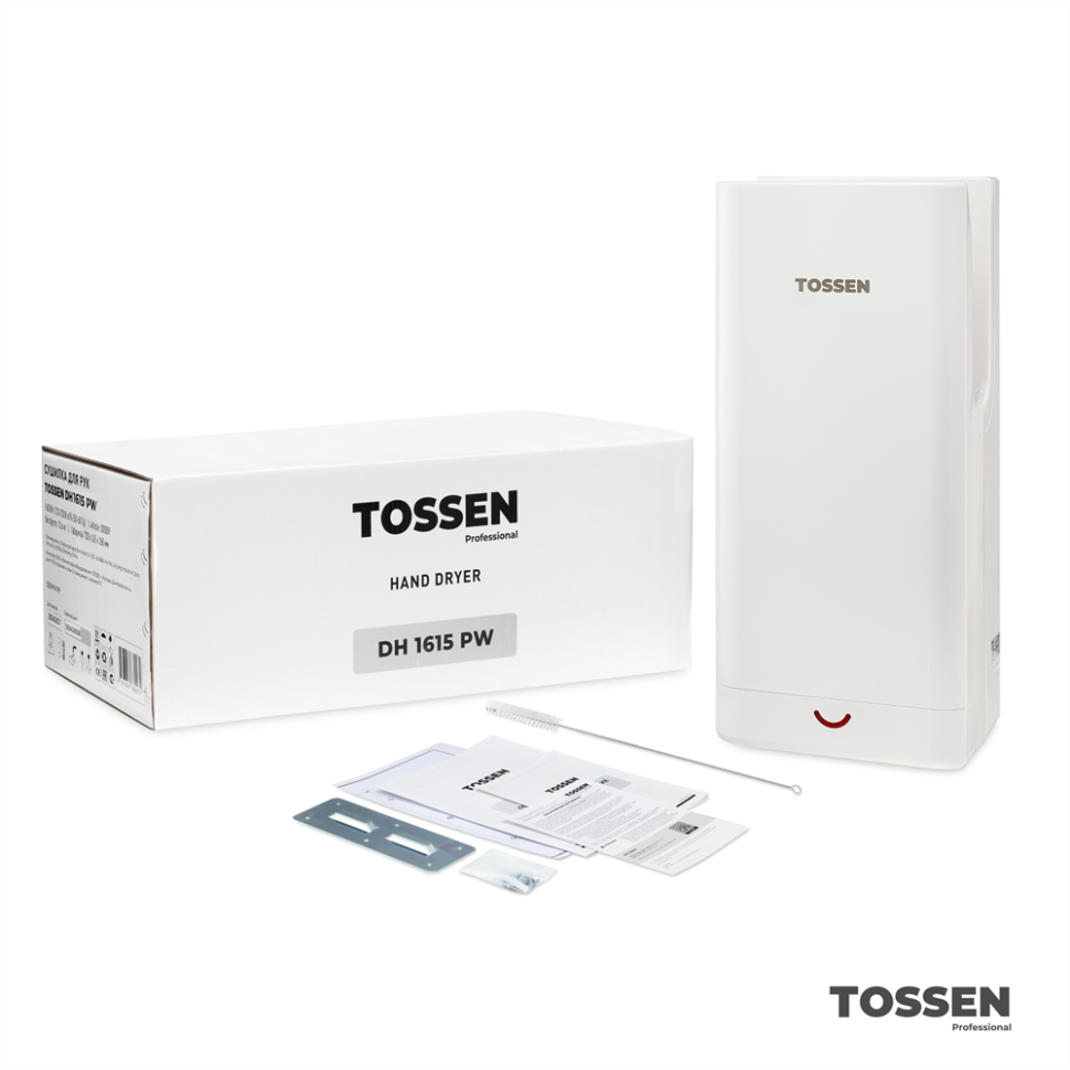TOSSEN DH 1615 PW - погружная сушилка для рук (коллекция «Классический белый»)