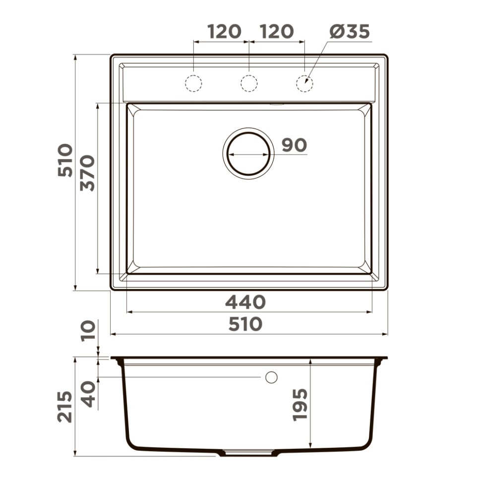 Кухонная мойка Omoikiri Daisen 51-BL Artgranit/черный