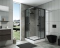 Душевой уголок Niagara Eco NG-008-14Q BLACK (80х80х195) низкий поддон(13см),черный,стекло мозаика,2 места
