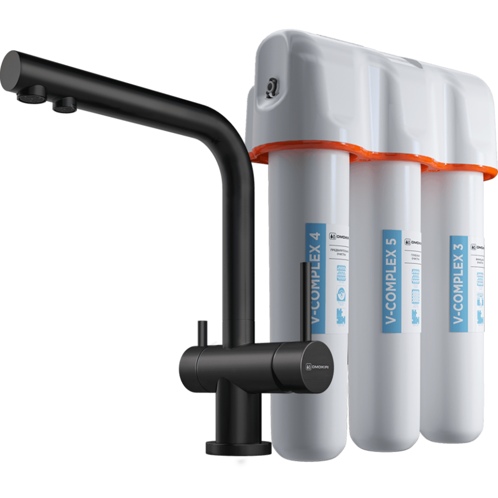 Комплект смеситель+фильтр Omoikiri Nagano-GB + Pure drop Lite