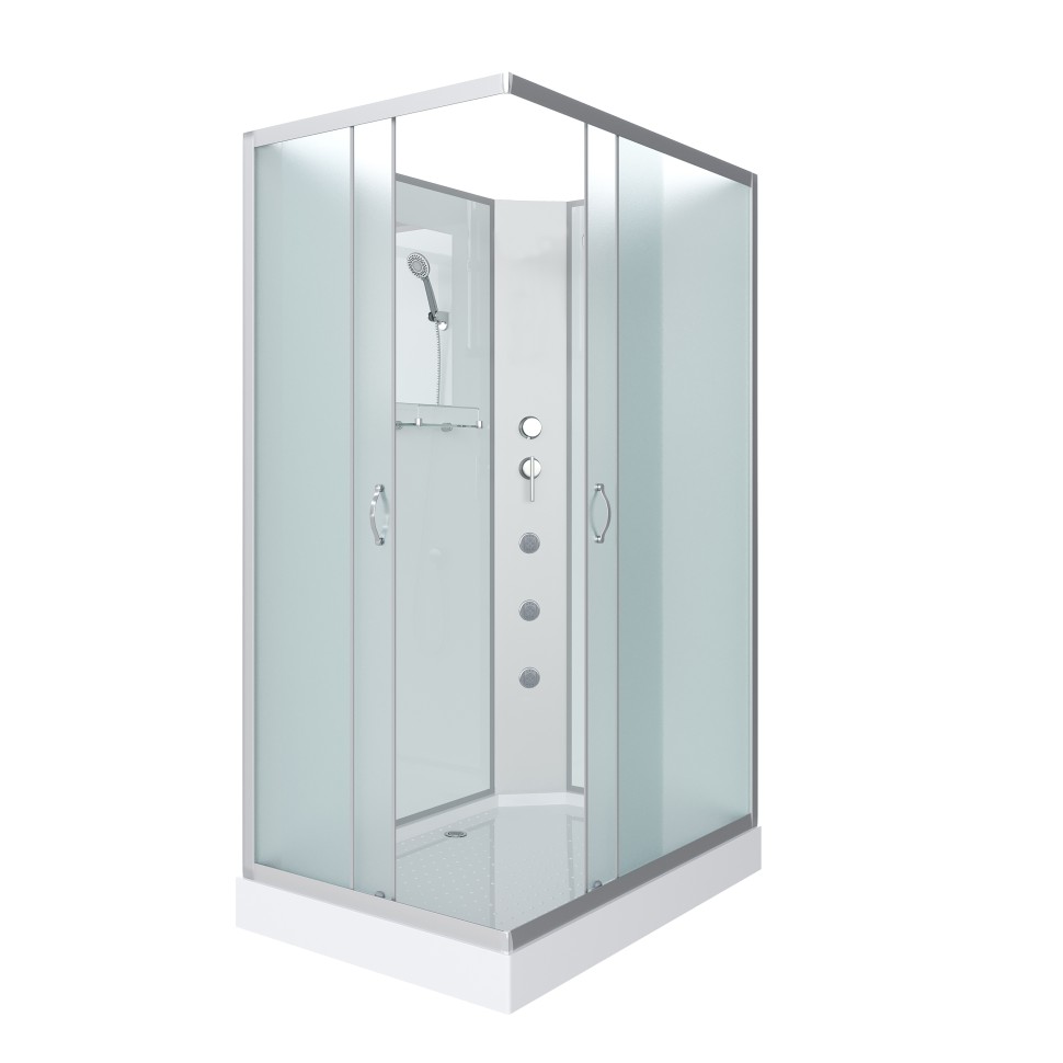 Душевая кабина Niagara Classic NG-43285-14QBKG (120х80х200) низкий поддон(13см),стекло матовое,3 места