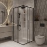 Душевое ограждение Niagara Nova NG-6824-34ВLACK (100х100х195) квадрат,черный матовый,двери раздвижные,стекло прозрачное,1 место