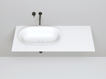 Раковина полувстраиваемая MAREA 01 645х387х165 S-Stone Матовое