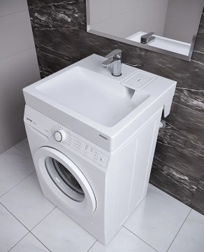 Раковина над стиральной машиной WELT 730431, белая, 60х60, с комплектом, Paulmark
