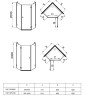 Душевой уголок Пента-Н (Penta-N) VSP-3PN100CLG-L, 1000*1000, брашированное золото, стекло прозрачное левый
