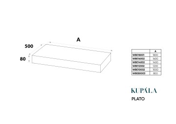 Столешница KUPÁLA PLATO 120 белая матовая , искусственный монолитный камень Solid Surface