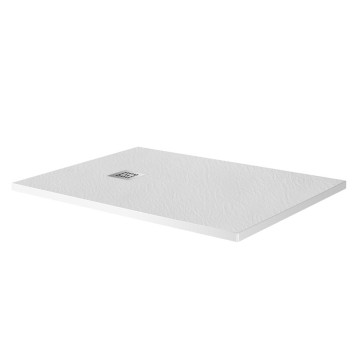 Душевой поддон из искусственного мрамора в комплекте с сифоном BelBagno UNO TRAY-MR-UNO-AH-120/90-35-W-CR