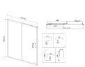 Душевая дверь City VDS-5CT130CLB, 1300, черный, стекло прозрачное