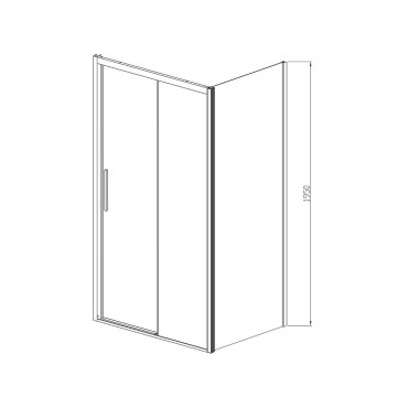 Душевой уголок Софт (Soft) VSR-3SO9013CLGM, 1300*900, вороненая сталь, стекло прозрачное