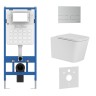 Комплект 3в1 IBERICA BLANCA инсталляция SILENCIO, унитаз TOLEDO ALTO белый, кнопка смыва INOX-S хром матовый (IB001.TLA.234.1601)
