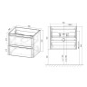 База под раковину Vico 600 подвесная, 2 выкатных ящика soft close, Beton