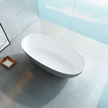 Ванна Солид Серфейс (Solid Surface) Vincea VBT-6S01MG, 1700*750*550, серый/белый матовый, щелевой перелив