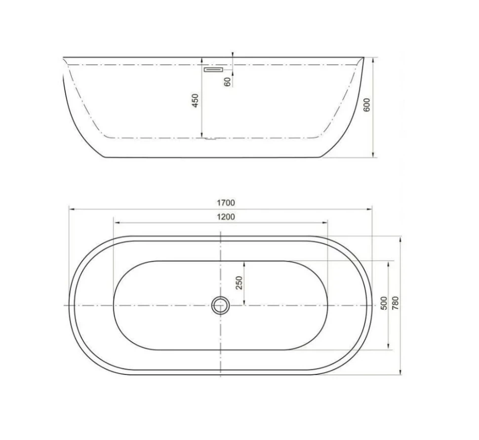 Акриловая ванна Aquanet Delight 170x78