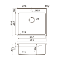 Кухонная мойка Omoikiri Amadare 55-IN нерж. сталь/нержавеющая сталь