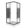 Душевой уголок Niagara Eco NG-009-14Q BLACK (90х90х195) низкий поддон(13см),черный,стекло мозаика,2 места