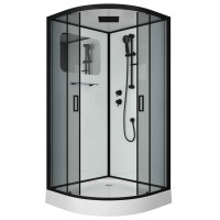 Душевая кабина Niagara Premium NG-6902-01 BLACK (100х100х210) низкий поддон(16 см),черный,стекло тонированное,4 места