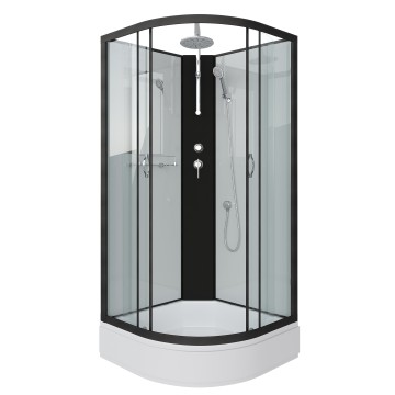Душевая кабина Niagara Classic NG-6703-14BKT (80х80х210) средний поддон(26см),черный,стекло прозрачное,4 места