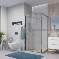 Душевое ограждение Niagara Nova NG-62-11A-A100 (110х100х195) прямоугольник,хром,двери раздвижные,стекло прозрачное,2 места
