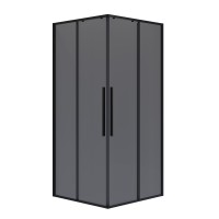 Душевое ограждение Niagara Nova NG-2822-34BLACK (80х80х195) квадрат,черный матовый,двери раздвижные,стекло тонированное,1 место