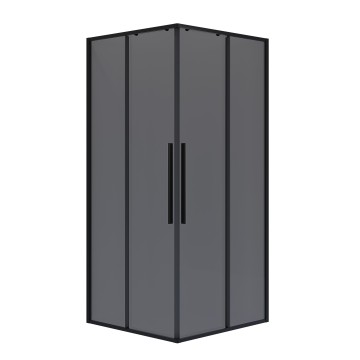 Душевое ограждение Niagara Nova NG-2822-34BLACK (80х80х195) квадрат,черный матовый,двери раздвижные,стекло тонированное,1 место