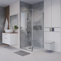 Боковая стенка Niagara Nova NG-CH80-34 (80х195) хром,стекло шиншилла,1 место