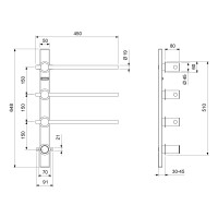 Полотенцесушитель электрический, встроенный Timo Saona 030/13SM никель