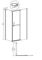Боковая стенка Grossman Pragma 200.K33.03.80.10.00 (80х195) хром,стекло прозрачное, 1 место
