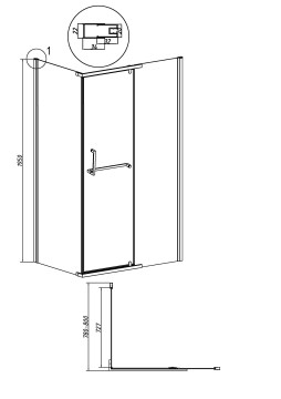 Боковая стенка Grossman Pragma 200.K33.03.80.10.00 (80х195) хром,стекло прозрачное, 1 место