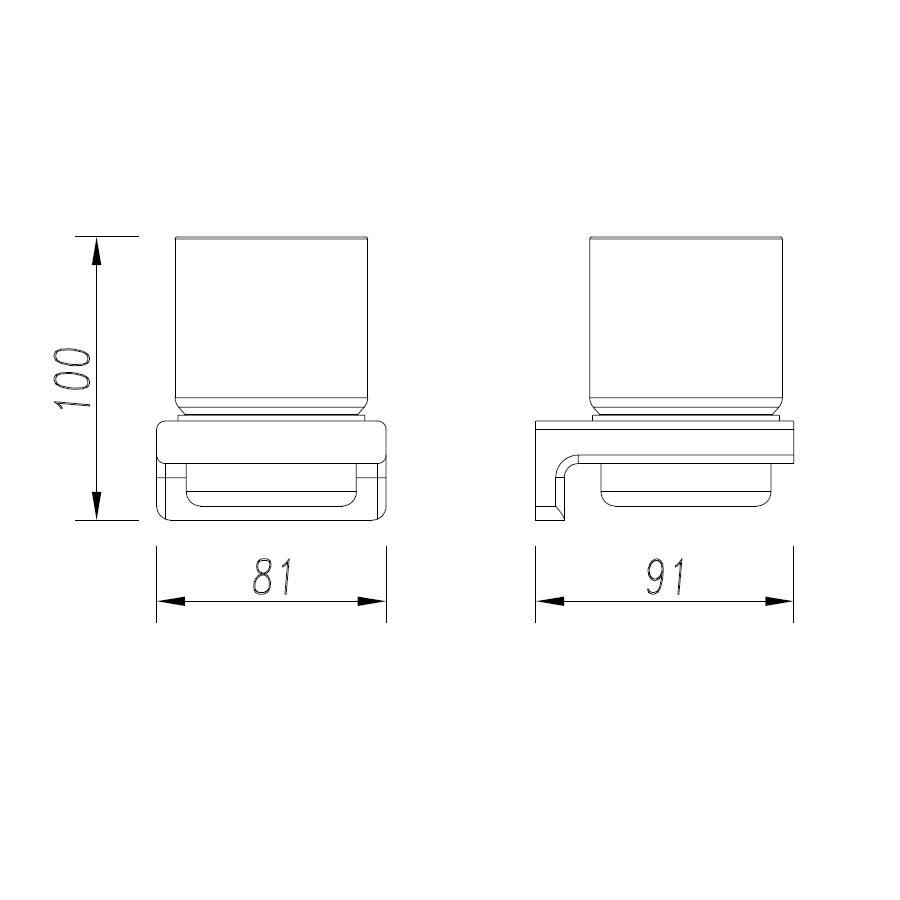 AQM7311CR Tivoli Стакан для зубных щеток, латунь/матовое стекло, хром