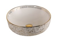 Раковина накладная MILLEAU Boutique MU0098-EWS (белый глянец/серебро)