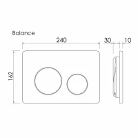 Кнопка смыва Balance, клавиши Circle, цвет брашированное золото, арт. CN12-001BG