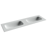Раковина накладная мебельная CERAMICANOVA Grace прямоугольная 1610x457x137 с двумя чашами без отверстий под смеситель цвет белый CN7023wx