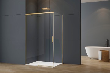 Душевой уголок Софт 2 (Soft 2) VSR-3SO29014CLG, 1400*900, брашированное золото, стекло прозрачное