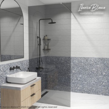 Душевая перегородка IBERICA BLANCA Mod.602 Walk In тонированное стекло/хром 120х200см (IB602.TC.200.120)