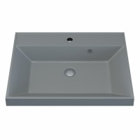 Раковина для ванной 60 см, Uperwood Classic Quartz, кварцевая, серая матовая, платина