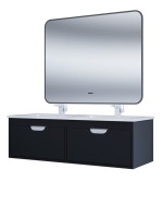 Тумба под двойную раковину Uperwood Modul 120 см, подвесная,атовая, черная