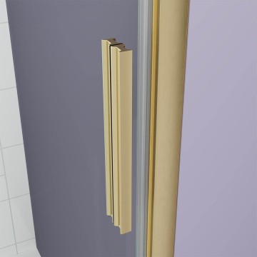 Душевая дверь Veconi Ottimo P30 G, 800x1900, золото брашинг, стекло матовое
