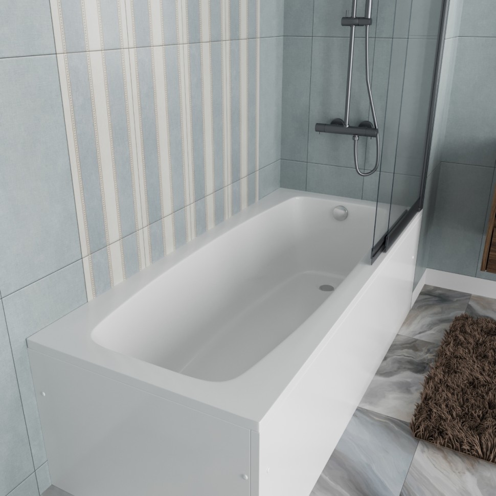 Ванна акриловая Vincea VBT-2S170-FR с каркасом 1700*750*440, пристенная, цвет белый