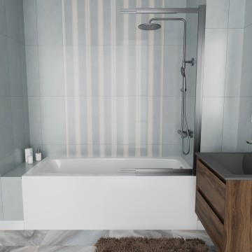 Ванна акриловая Vincea VBT-2S170-FR с каркасом 1700*750*440, пристенная, цвет белый