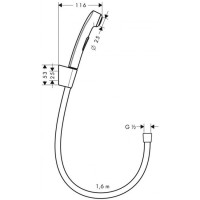 Гигиенический душ Hansgrohe хром 32129000