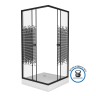 Душевой уголок Niagara Eco NG-010-14Q BLACK (100х100х195) низкий поддон(13см),черный,стекло мозаика ,2 места