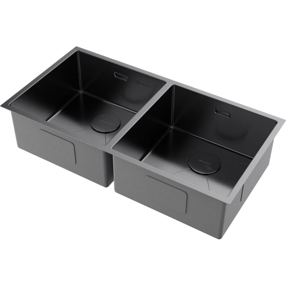 Кухонная мойка Omoikiri Taki 86-2-U/IF-GM нерж. сталь/вороненая сталь