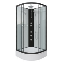 Душевая кабина Niagara Classic NG-6703-14BKTG (80х80х210) средний поддон(26см),черный,стекло прозрачное,4 места