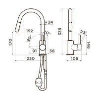 Смеситель для кухни Omoikiri Shinagawa-SB-BN латунь/нержавеющая сталь