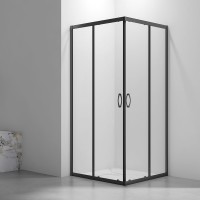 Душевой угол Veconi Rovigo RV-101B, 900x900x1900, черный, стекло прозрачное