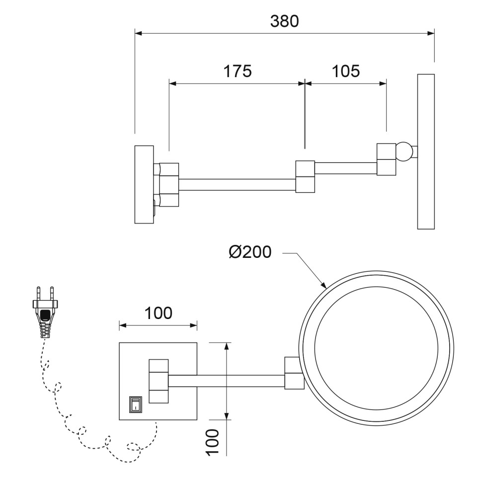 Зеркало с подсветкой Timo Luiro 18474/18 черное золото
