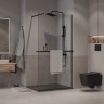 Душевая перегородка Niagara Nova NG-670-12ВLACK (120х195) черный матовый,стекло прозрачное,с полкой,1 место