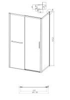 Боковая стенка Grossman Style 200.K33.05.70.21.00 (70х195) черный матовый,стекло прозрачное, 1 место