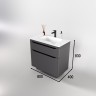 Тумба напольная STYLELINE "Марелла 80" (2 ящ.) Люкс антискрейтч серый, PLUS с раковиной Марелла Люкс 800х400